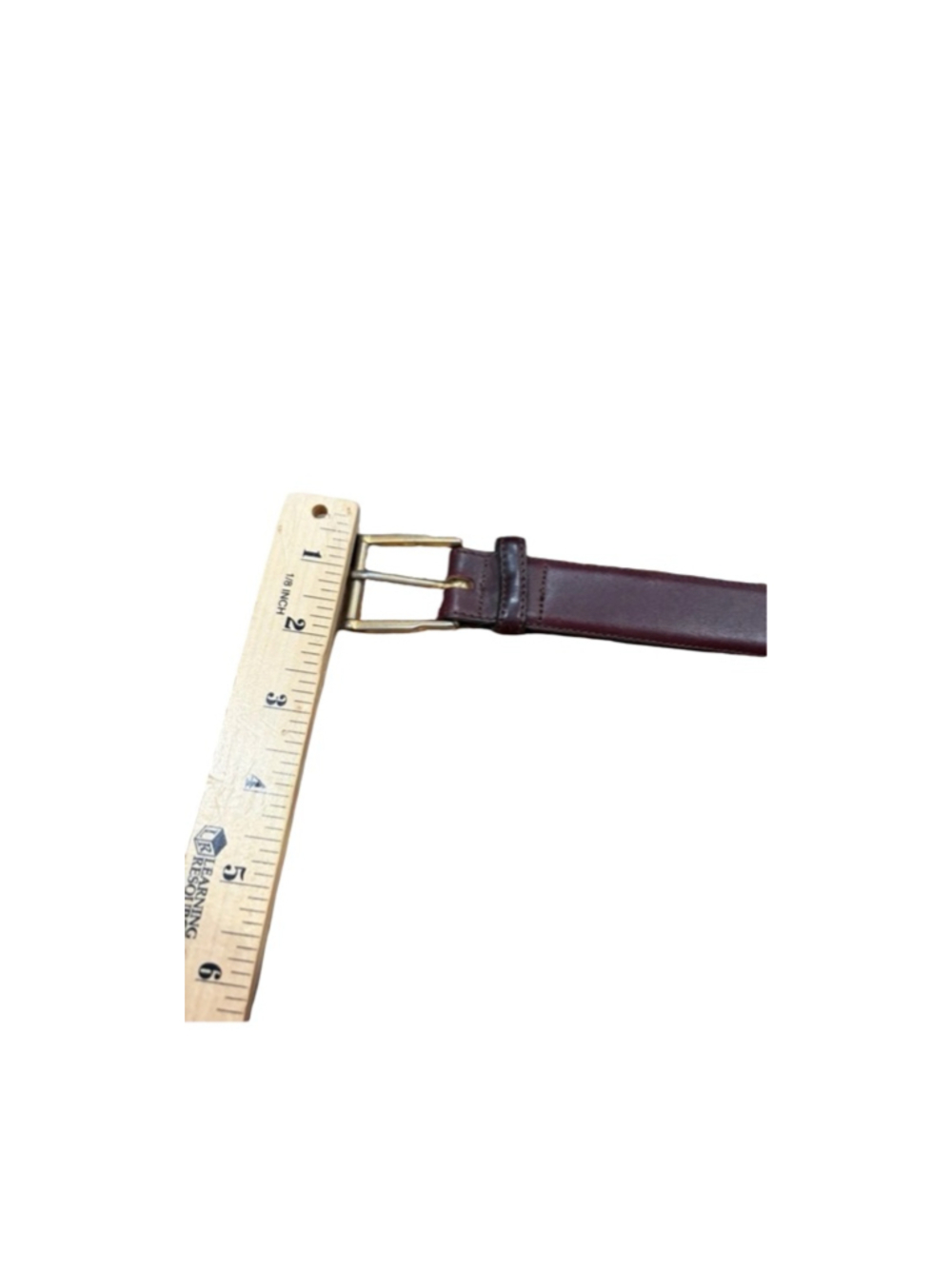 Vintage Burberrys Leather Belt Brown Brass Buckle Made in USA Sz 44 - Picture 4 of 8